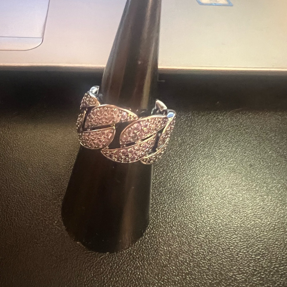 Bomb Party OG Ring Size 8 "Breezy Bliss" Purple Topaz on Hematite RG24018